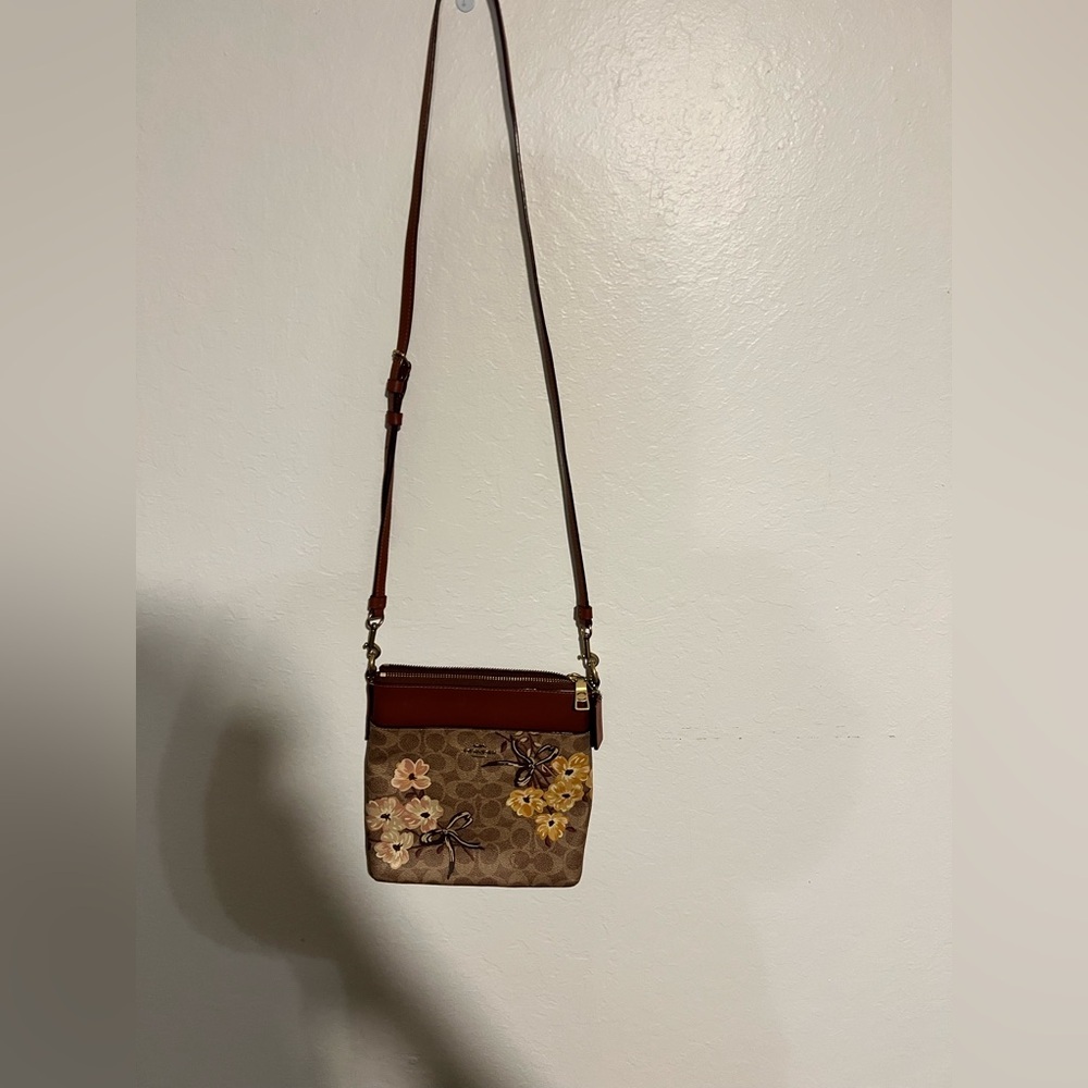 Vintage Coach Prairie Coated Canvas Signature Kitt Crossbody Bag - Picture 3 of 8